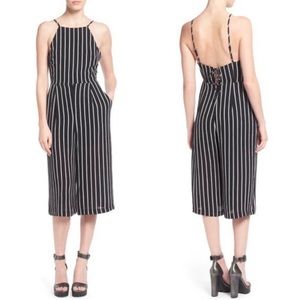 ASTR Black & White Striped Jumpsuit